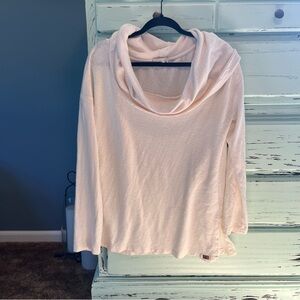 Prana Soft Cream Cowl Neck Sweater. Size Large.